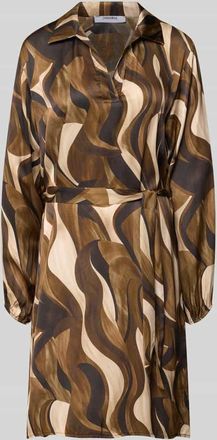 Zabaione Minikleid aus Viskose mit Bindeg&uuml;rtel Modell Be44atricee in Hellbraun, Gr&ouml;&szlig;e XXL