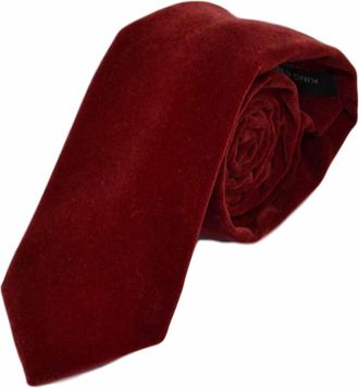 King & Priory Luxury Dark Red Velvet Tie