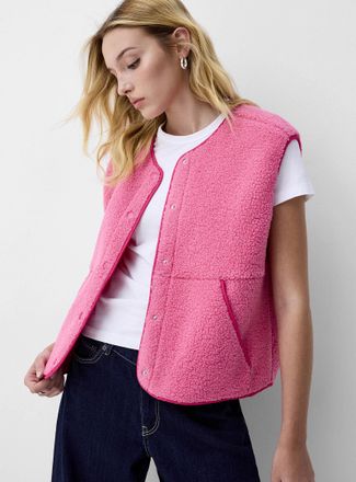 Jack & Jones Womens Vera high-pile fleece boxy-fit vest