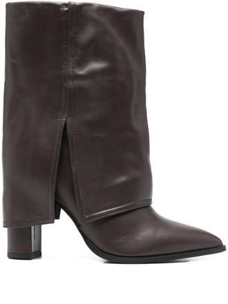 Gis&egrave;l moir&egrave; Ducie pointed boots - Brown