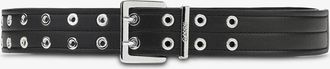 Ganni Black Double Eyelet Belt