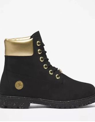 Timberland Womens Womens Premium 6 Inch boot - Black / Gold - Size: 5