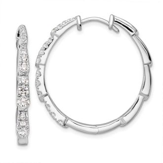 Diamond2Deal 14k Gold 1 1/5 ct Lab Grown Diamond Fancy Hoop Earrings VS Clarity, D-E Color