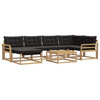 vidaXL Conjunto De Sof&aacute;s De Exterior 7 Pcs Blanco Y Negro Vidaxl