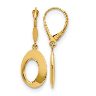 Diamond2Deal 14K Yellow Gold Hollow Circles Drop Dangle Earrings