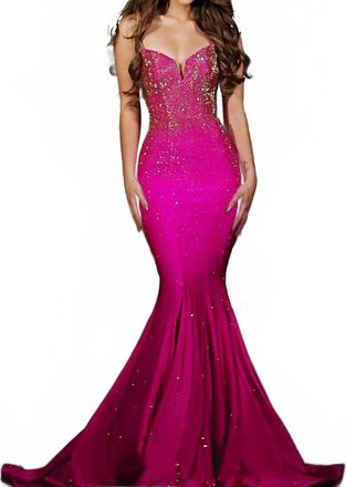 Portia & Scarlett Mermaid Prom Dress In Hot Pink