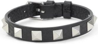 Valentino Garavani Leren Armband - Heren - Armbanden - Zwart - ONE Size - Leer - Accessoires