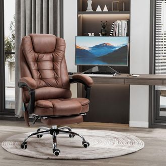 Vinsetto Ergonomic Heated 6 Points Vibration Massage Office Chair in Brown
