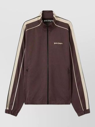 Palm Angels logo high collar silk nylon jacket