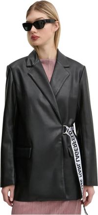 Karl Lagerfeld Dames, Jassen, Zwart, Maat: XS Leer