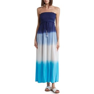 Boho Me Strapless Smocked Dress in Navy at Nordstrom Rack, Size X-Small