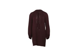 Diane Von F&uuml;rstenberg Diane Von Furstenberg Blouson Sleeve Dress in Burgundy Silk