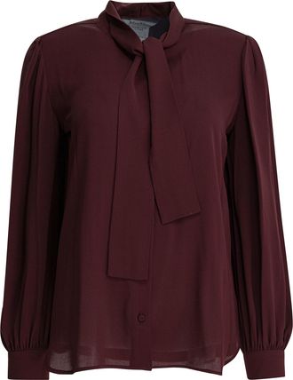 Max Mara Womens Red Silk Button-up Shirt - Dark Red - Size EU 38 (Womens)