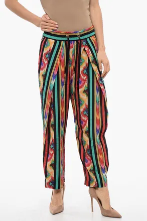 Balmain Pantaloni HAREM In Seta Stampata Balmain