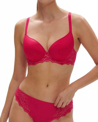 Simone Pérèle Caresse Plunge Bra In Teaberry Pink