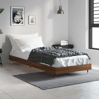 vidaXL Estructura de cama sin colchón madera marrón roble 75x190 cm Vidaxl