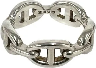 Herm&egrave;s Silver Silver 925 Band Ring (Pre-Owned)