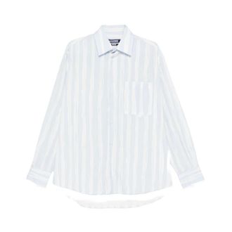Jacquemus Shirts, male, Blue, Size: L Simon Long-Sleeve Shirt