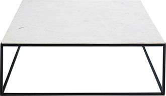 Maisons du monde Mesa de centro cuadrada de mármol blanco y metal negro L.100