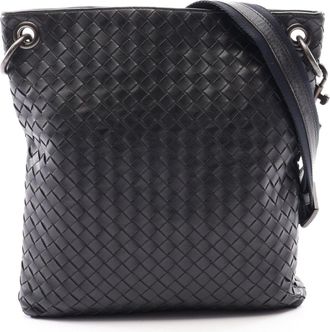 Bottega Veneta Black Leather Handbag Shoulder Bag (Pre-Owned)