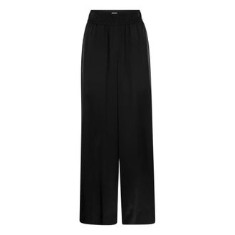 Brunello Cucinelli Broeken, Dames, Zwart, S, Satijn, Track Broeken