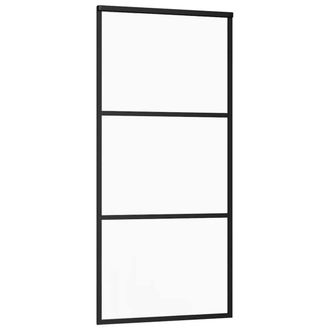 Berkfield Home Sliding Door ESG Glass & Aluminium 90x205 cm Black