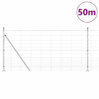 Berkfield Home Modern Field Fence 1.2x50 m Galvanised Steel in Silver