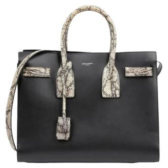 Saint Laurent Pre-owned Handbags, female, Black, Size: ONE SIZE Pre-owned Small Tote Shoulder Bag