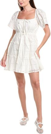 Ganni Embroidered Mini Dress