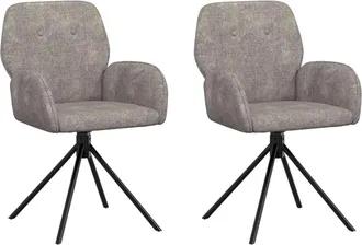 vidaXL Sillas De Comedor Giratorias 2 Uds. Cuero De Suede Sint&eacute;tico Vidaxl
