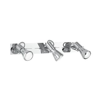 Netlighting SPOT 3 Light Adjustable Spotlight Bars Chrome 45x15x10cm in Silver | Size: 45 x 15 x 10 cm