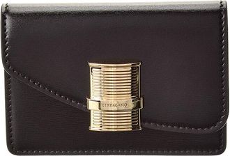 Ferragamo Ferragamo Fiamma Leather Card Holder