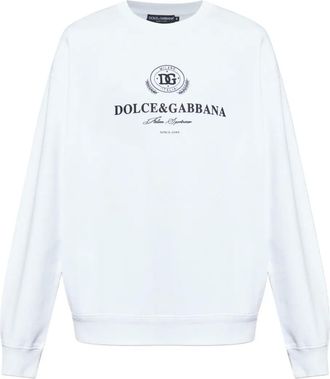 Dolce & Gabbana Felpa con stampa logo - Bianco