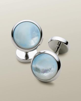 CHARLES TYRWHITT Mother Of Pearl Cufflinks - Blue by Charles Tyrwhitt