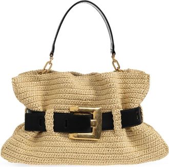 Balmain Anthem Medium Bag - Dames - Shoppers - Beige - ONE Size - Leer - Tassen