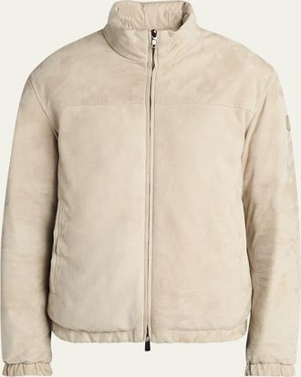 Moncler Mens Cernay Reversible Suede and Quilted Jacket