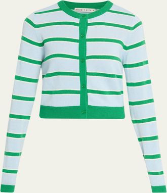 Alice & Olivia Dollie Striped Cashmere Cardigan
