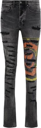 Ksubi ripped graphic-print jeans - Grey