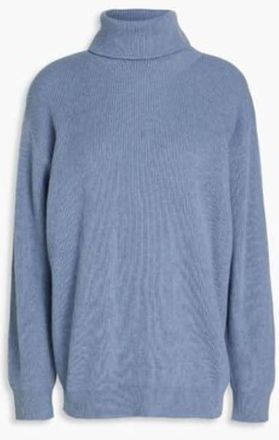 Brunello Cucinelli Stone Blue Turtleneck Knit Sweater, Size X-Large