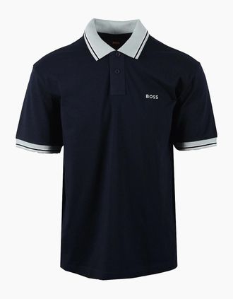 HUGO BOSS Mens Boss Orange BLOCKS POLO DARK BLUE - Navy - Size: 44