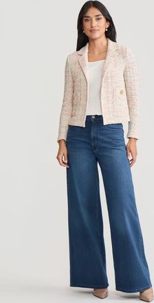 Misook Heritage Melange Tweed Knit Jacket in Fresh Mint/biscotti at Nordstrom, Size Xx-Large