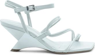 Vic Matié Schoenen, Dames, Wit, 40 EU, Leer, Zwaan open sandaal asymmetrisch wit