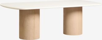 Sklum Mesa De Comedor Rectangular En Cemento Y Madera De Acacia Sharpay Sklum 230 X 110 Cm