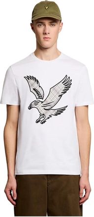 Lyle & Scott Check Eagle T-Shirt - Heren - T-shirts - Wit - M - Katoen - Tops