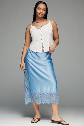 Bl^nk London Cinzia Laced Satin Midi Skirt