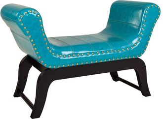 Wanderlust Deco Banqueta De Polipiel Azul 90x40x65