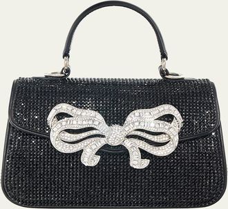 Judith Leiber Bow Crystal Top-Handle Bag