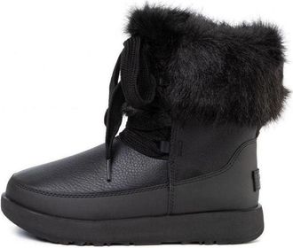 UGG (WMNS) UGG Gracie Waterproof Black Leather Lace Up Boots Black 1105769-BLK