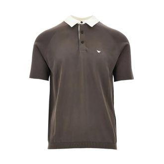 Emporio Armani Polo Shirts, male, Brown, Size: XL Polo MC Punto Cuello Natur