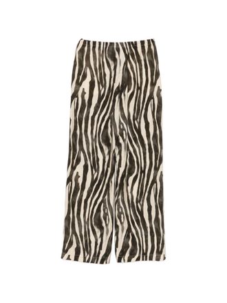Alysi Zebra-Print Trousers - Black